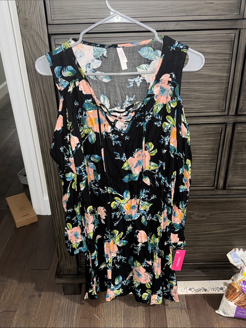 Women’s black cut out shoulder dress size small